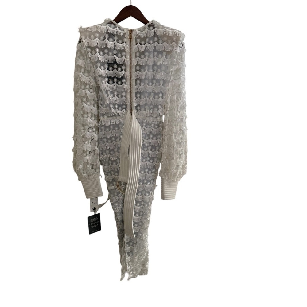 Zhivago White Lace Midi Dress XS NWT Bridal Wedding Guest Elegant - Picture 5 of 9